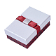 Cajas de joyas de cartón rectangular rellenas de algodón kraft con bowknot CBOX-N006-03-3