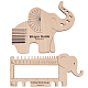 Benecreat 1 Juego de calibre de aguja de tejer de madera con forma de elefante y tabla de guía de envoltura de hilo DIY-BC0006-94-1
