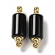 Natural Obsidian Connector Charms G-Z039-01G-05-1