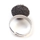 Латунное кольцо с натуральным лавовым камнем RJEW-JR00218-3