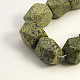 Cordón natural serpentina / verde cuentas de piedra hebras G-D325-1-2