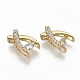 Brass Micro Pave Clear Cubic Zirconia Charms X-ZIRC-T011-19G-NF-2