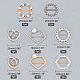 Nbeads 8pcs 8 estilos de aleación de rhinestone clips de bufanda broches JEWB-NB0001-06-2