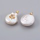 Natural Cultured Freshwater Pearl Pendants PEAR-F008-18G-2