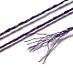 10かせ 12層メタリックポリエステル刺繍フロス  クラフト裁縫用グリッタークロスステッチ糸手刺繍  友情ブレスレット編組紐  青紫色  0.8mm  約8.75ヤード（8m）/かせ OCOR-Q057-A11-3