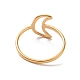 イオンプレーティング(ip) ステンレス製の三日月の指輪201個  女性のための中空ワイドリング  ゴールドカラー  usサイズ6 1/2(16.9mm) RJEW-J051-37G-3