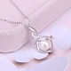 925 Sterling Silver Clear Cubic Zirconia Pendants Necklaces SJEW-BB60266-A-3