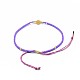 Bracelets réglables en perles tressées d'aventurine jaune naturelle BJEW-F391-A17-5