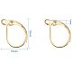 PandaHall 100 Pcs 15mm Brass Earring Components Lever Back Hoop Earrings Lead Free and Cadmium Free Golden for Jewelry Making Findings KK-PH0026-22G-RS-4