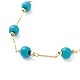 Bracelets de cheville synthétiques turquoise AJEW-AN00288-01-2