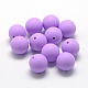 食品グレードの環境に優しいシリコーンビーズ  ラウンド  紫色のメディア  8~10mm  穴：1~2mm SIL-R008A-03-1