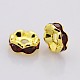 Brass Rhinestone Spacer Beads RB-A014-L6mm-22G-2