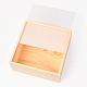 木製収納ボックス  アクリル透明カバーとハンドル付き  正方形  バリーウッド  19.5x8.5x23cm CON-B004-01A-4