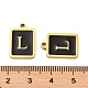 304ステンレス鋼ペンダント  エナメル  文字チャーム付きの長方形  ゴールドカラー  文字l  17.5x12x1.5mm  穴：1.5mm STAS-K265-11G-L-3