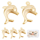 Beebeecraft 20Pcs/Box Dolphin Charms 18K Gold Plated Brass Marine Animals Pendant Charms Jewelry Findings for Necklace Bracelet Jewelry Making KK-BBC0002-91-1