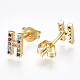 (Jewelry Parties Factory Sale)Brass Micro Pave Cubic Zirconia Ear Studs EJEW-S201-42H-1
