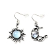 Boucles d'oreilles asymétriques lune et soleil en perles de résine EJEW-C036-01A-1