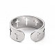 304 anillo de puño abierto con cruz hueca de acero inoxidable para mujer RJEW-C053-02P-3