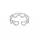 304 anneau de manchette en acier inoxydable à cœur ouvert pour femme RJEW-S405-194P-2