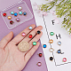 UNICRAFTALE 24pcs12 Colors Flat Round Crystal Birthstone Charms Stainless Steel Charms with Acrylic Rhinestone Round Bezel Pendant for DIY Jewelry Making 1.3mm Hole STAS-UN0029-44-2