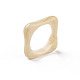 正方形の不透明な樹脂の指輪  天然石風  ナバホホワイト  usサイズ7 1/4(17.7mm) RJEW-S046-001-B01-2