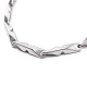 Unisex 304 Stainless Steel Bar Link Chain Bracelets BJEW-L637-41B-P-2