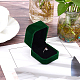 BENECREAT Green Velvet Couple Ring Box Square Earring Pendant Case Engagement Wedding Box for Wedding Birthday and Anniversary VBOX-WH0003-07A-6