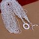 Popular Silver Plated Brass Multi-strand Cable Chain Necklaces NJEW-BB12670-2