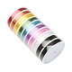 10 rollo de cuerda de cristal elástica plana de 10 colores EW-YW0001-08-2