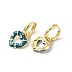Heart Real 18K Gold Plated Brass Dangle Hoop Earrings EJEW-L268-038G-06-2