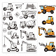 GLOBLELAND Engineering Vehicle Clear Stamps for Card Making Construction Truck and Sign Transparent Silicone Stamps for DIY Scrapbooking Supplies Embossing Paper Card Album Decoration Craft DIY-WH0371-0037-1