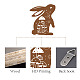 Creatcabin conejo cartel de madera decoración conejo de pascua cactus animal arte de la pared escultura de madera decoración de bruja con gancho para casa de campo AJEW-WH0331-004-3