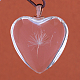 Pendentifs de coeur de verre en alliage X-GLAA-Q049-20mm-01RG-2