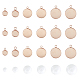 Unicraftale 24 комплект 6 размера 8/12/14/16/18/20 мм плоские круглые подвески с кабошонами 304 подвески из розового золота из нержавеющей стали с прозрачными стеклянными кабошонами для изготовления кулонов своими руками DIY-UN0001-57-1