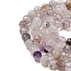 Hilos de perlas de cuarzo rutilado púrpura natural G-A097-A09-05-3