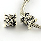 Antique Silver Plated Alloy Rhinestone Large Hole European Beads X-MPDL-R041-08G-1