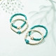 Synthetic Turquoise(Dyed) Ocean Theme Beaded Stretch Bracelet BJEW-JB08577-2