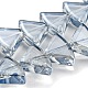 パール光沢メッキ電気メッキ透明ガラスビーズ連売り  ファン  ライトスチールブルー  8x10.5x4mm  穴：1mm  約80個/連  25.51インチ（64.8cm） EGLA-G037-08A-PL02-1