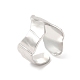 304 кольцо-манжета с волнистой волной из нержавеющей стали для женщин RJEW-E063-17P-1
