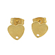 304 Stainless Steel Heart Stud Earring Findings X-STAS-R063-37G-2