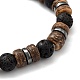 Bracelets extensibles en pierre de lave naturelle BJEW-JB05359-01-2
