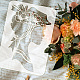 Fingerinspire silhouette donne stencil 11.7x8.3 pollice beauty lady stencil plastica ragazza indossare fiori cappello modello stencil riutilizzabili fai da te arte e artigianato donne viso stencil per la casa pittura murale decorazione DIY-WH0396-220-3