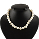 Elegante perla collane di perline rotondo NJEW-Q282-18G-3