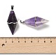 Natural Amethyst Pointed Pendants G-F763-04P-05-3