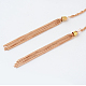 Trendy Alloy Tassel Chain Necklaces X-NJEW-F091-39-2