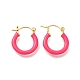 Brass Enamel Hoop Earrings for Women EJEW-M211-01LG-G-1