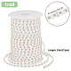 PH PandaHall 27.3 Yard Flat Faux Suede Ribbon 5mm Faux Leather Lace with Rivets White Studded Faux Suede Cord Micro Fiber Cord with Rivet for Jewelry Making Tassel Macrame Dress Purse Home Decor LW-PH0002-21-5