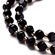 Natural Black Onyx Beads Strand G-M367-41A-3