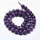 Natural Amethyst Round Bead Strands X-G-I168-09-6mm-2