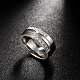 Acier 316L de titane romantique cubes anneaux zircone pour les hommes RJEW-BB07183-8A-3